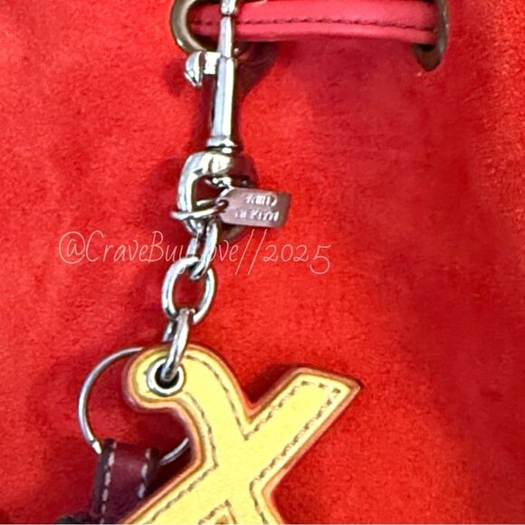 BIG VINTAGE COACH KOI & X CHARM VHTF VIBRANT STACKED LEATHER STUDS GLITTER VGUC - Picture 11 of 16